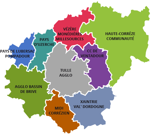 Carte des secteurs de la Correze